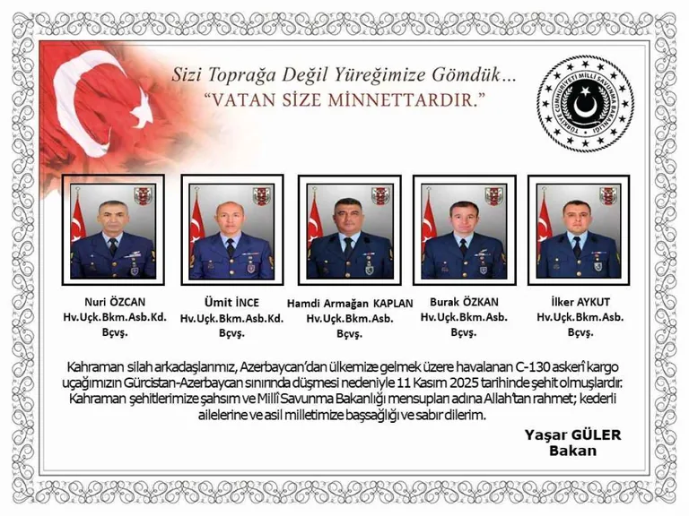 Son dakika...Yüreğimiz yandı! MSB açıkladı: Düşen uçakta 20 askerimiz şehit oldu — haber görseli