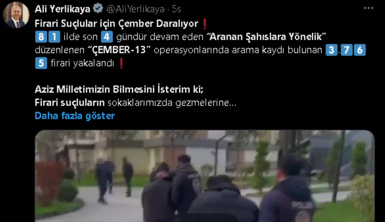 81 ilde operasyon: Aranan 3 bin 765 kişi yakalandı — haber görseli