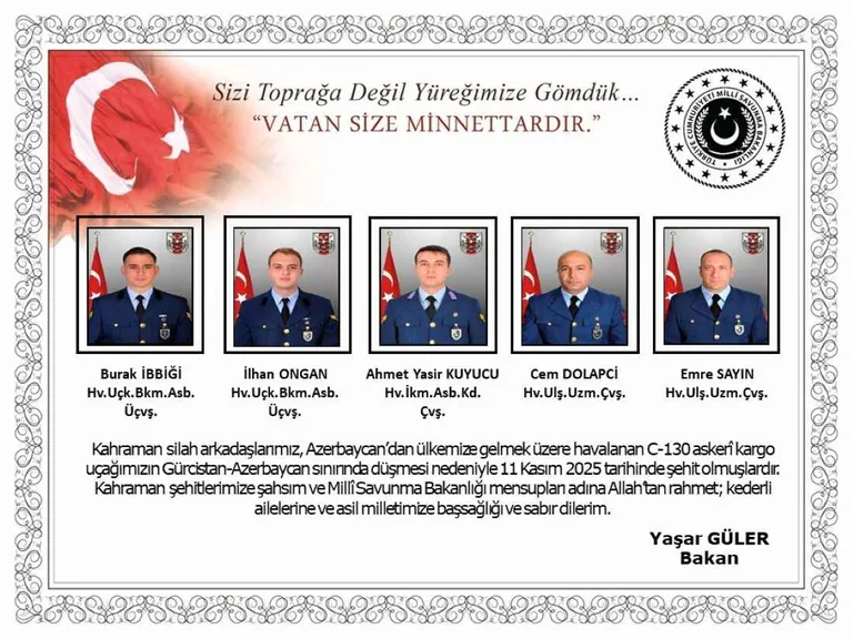 Son dakika...Yüreğimiz yandı! MSB açıkladı: Düşen uçakta 20 askerimiz şehit oldu — haber görseli