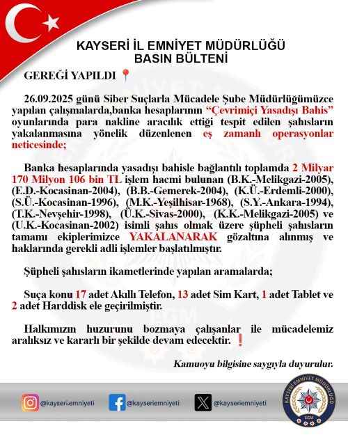 siber-suclarla-mucadele-ekipleri-banka-hesaplari-uzerinden-yasa-disi-bahis-oyunlarina-para-transferine-aracilik-eden-11-supheliyi-es-zamanli-operasyonlarla-yakaladi