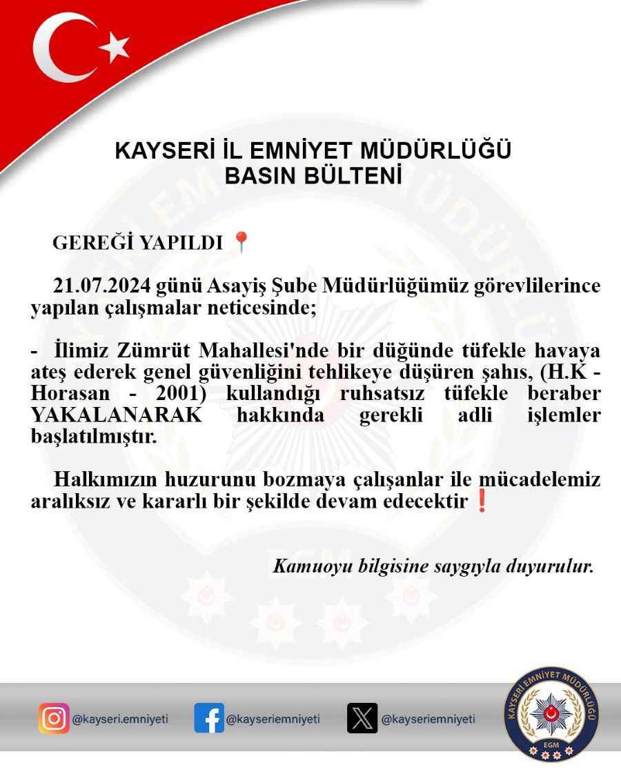 kayseride-bir-dugunde-havaya-ates-acarak-insanlarin-genel-guvenligini-tehlikeye-atan-sahis-kullandigi-silahla-yakalandi