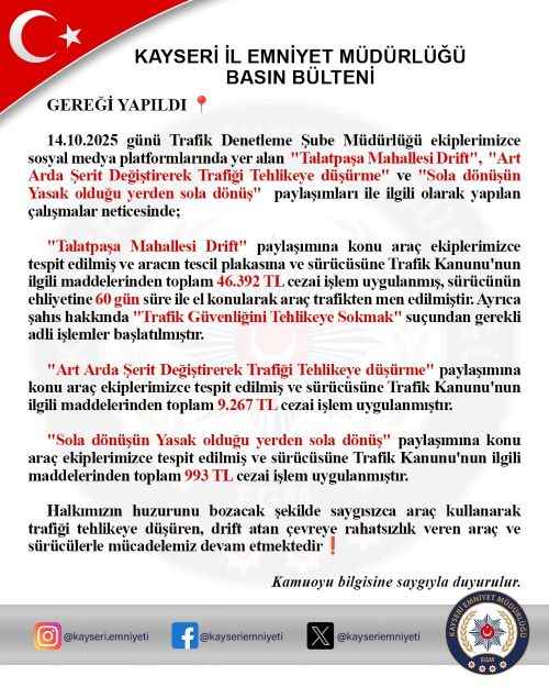 kayseride-drift-ve-trafik-ihlalleri-bitmiyor-sosyal-medyada-paylasilan-goruntuler-uzerine-harekete-gecen-polis-ekipleri-drift-atan-ve-tehlikeli-serit-degistiren-suruculere-toplamda-56-bin-tl-ceza-kesti