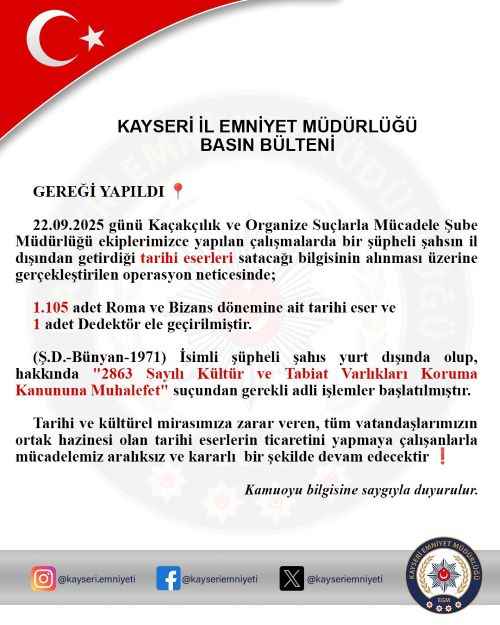 kayseride-tarihi-eser-operasyonu-roma-ve-bizans-donemine-ait-1105-parca-eser-ele-gecirildi