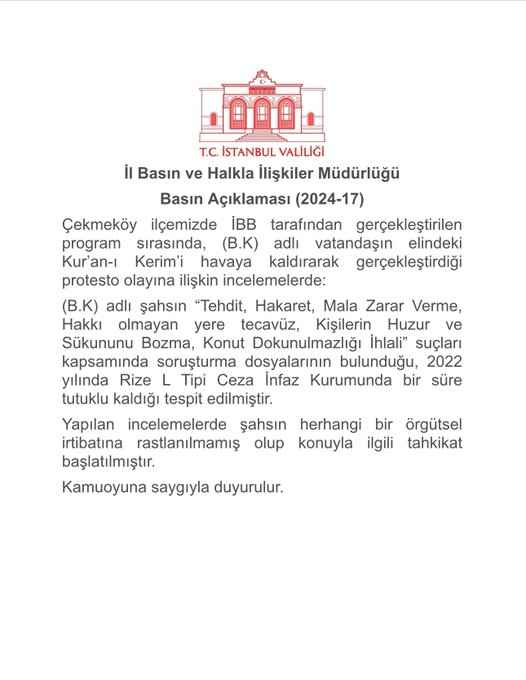 istanbul-valiligiprotesto-eyleminde-bulunan-kisinin-orgutsel-irtibatina-rastlanilmadigini-konuyla-ilgili-sorusturma-baslatildigini-bildirdi