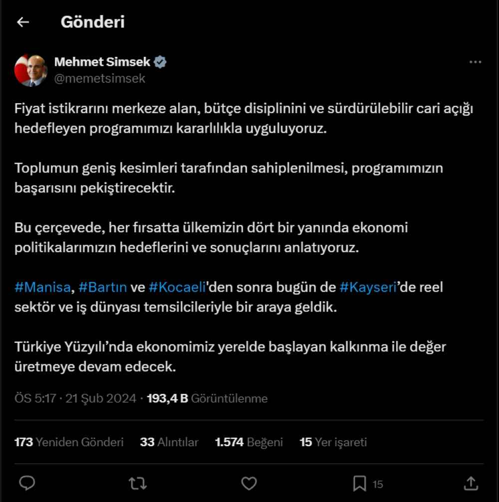 kayseride-reel-sektor-ve-is-dunyasi-temsilcileriyle-bir-araya-gelen-hazine-ve-maliye-bakani-mehmet-simsek-sosyal-medya-hesabindan-yapmis-oldugu-paylasimda