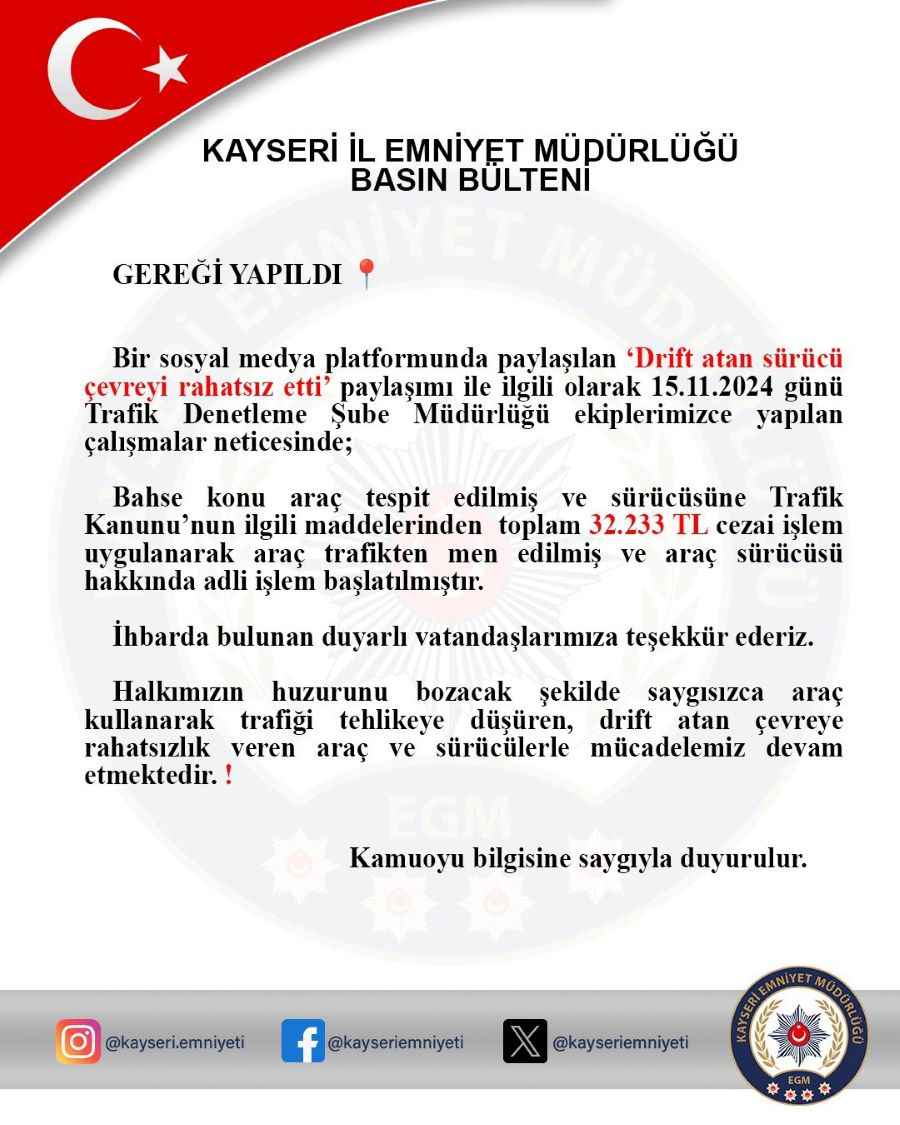 kayseride-bir-sosyal-medya-paylasimiyla-gundeme-gelen-drift-atan-surucuye-32233-tl-para-cezasi-kesildi-arac-trafikten-men-edilirken-surucu-hakkinda-adli-islem-baslatildi