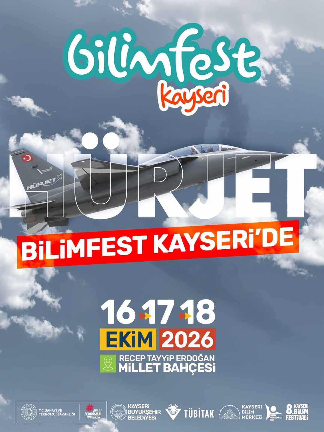 kayseride-bilim-ve-teknoloji-heyecani-zirveye-cikacak-8inci-bilimfest-kayseride-turkiyenin-yerli-ve-mill-havacilik-projelerinden-hurjet-ziyaretcilerle-bulusacak-turk-yildizlari-ise-kayseri-semalarinda-gerceklestirecegi-gosteri-ucusuyla-festivale-damga-vuracak