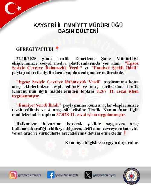 kayseri-polisi-sosyal-medyadan-tespit-etti-egzoz-sesiyle-cevreyi-rahatsiz-eden-ve-emniyet-seridi-ihlali-yapan-suruculere-toplam-46-bin-tlye-yakin-cezai-islem-uygulandi