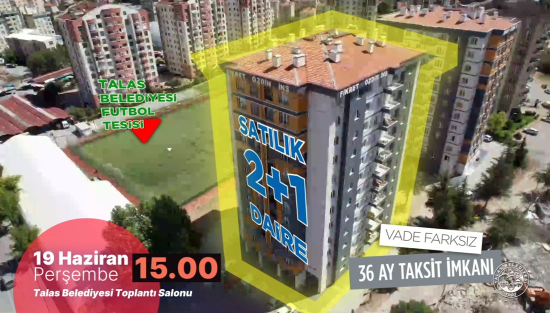 Talas’ta Villa Parseli ve Daire Satışı Başlıyor! Akçakaya ve Endürlük mahallelerinde toplam 31 villa parseli ile Mevlana ve Harman mahallelerinde 2 daire, 19 Haziran 2025 Perşembe günü düzenlenecek ihaleyle satışa çıkarılacak
