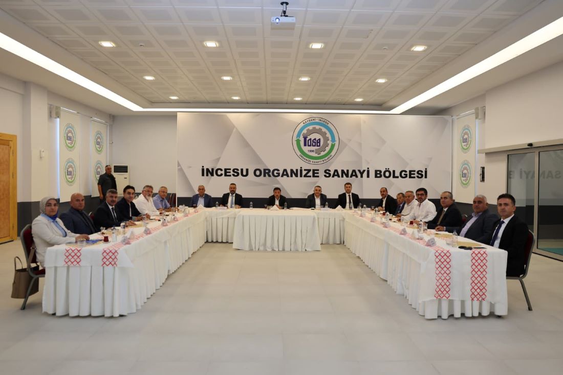 İncesu Organize Sanayi Bölgesi (OSB) Müteşebbis Teşekkül Heyeti, Kayseri Valisi Gökmen Çiçek başkanlığında toplandı