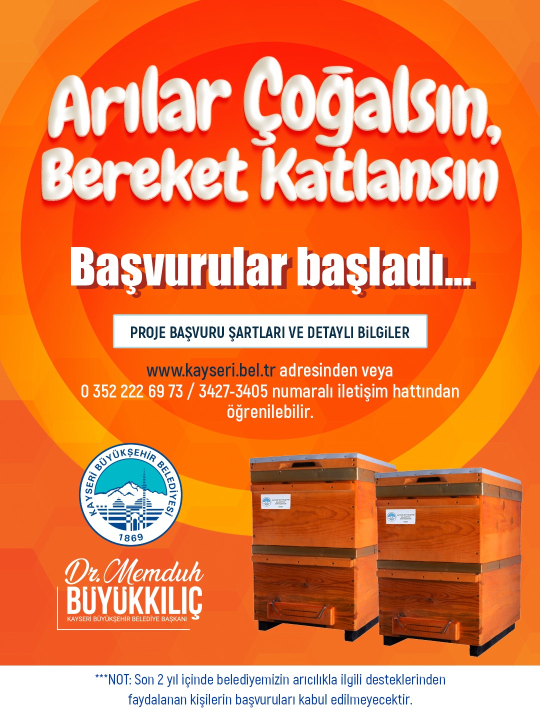 Kayseri Büyükşehir’in “Arılar Çoğalsın, Bereket Katlansın” Projesi’ne Başvurular Başladı