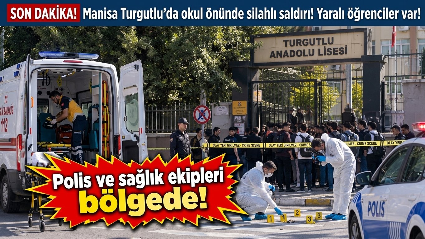 TURGUTLU’DA İnci Üzmez Mesleki ve Teknik Anadolu Lisesi Önünde Silahlı Saldırı