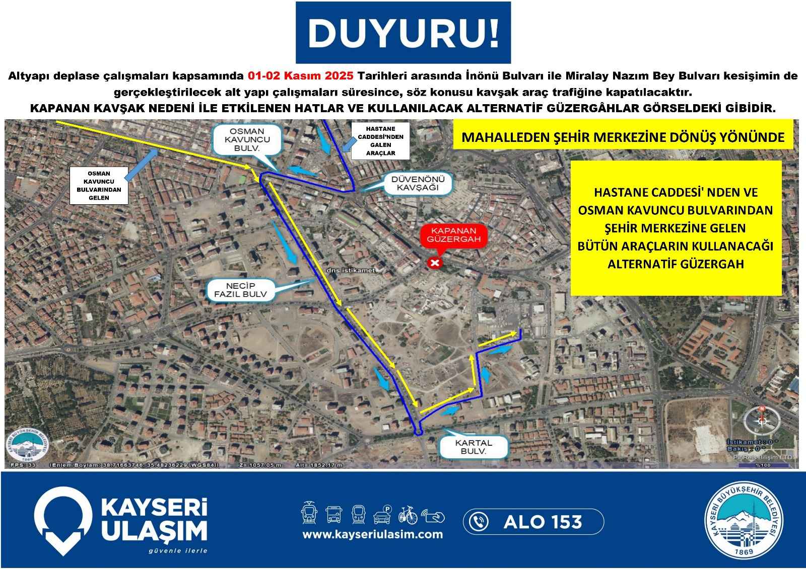 kayseri-sondakika-inonu-ve-miralay-nazim-bey-bulvari-kavsagi-01-02-kasim-tarihlerinde-arac-trafigine-kapali-olacak