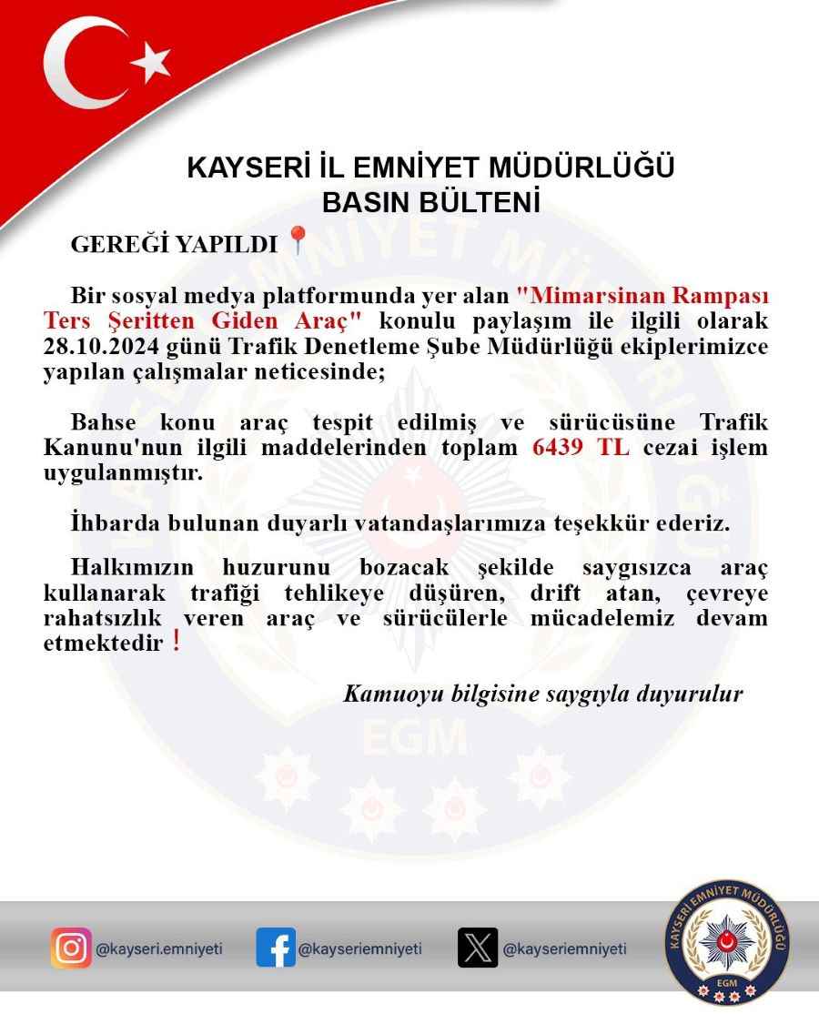 kayseri-il-emniyet-mudurlugu-trafik-denetleme-sube-mudurlugu-mimarsinan-rampasi-ters-seritten-giden-arac-temali-paylasim-sonrasi-harekete-gecti