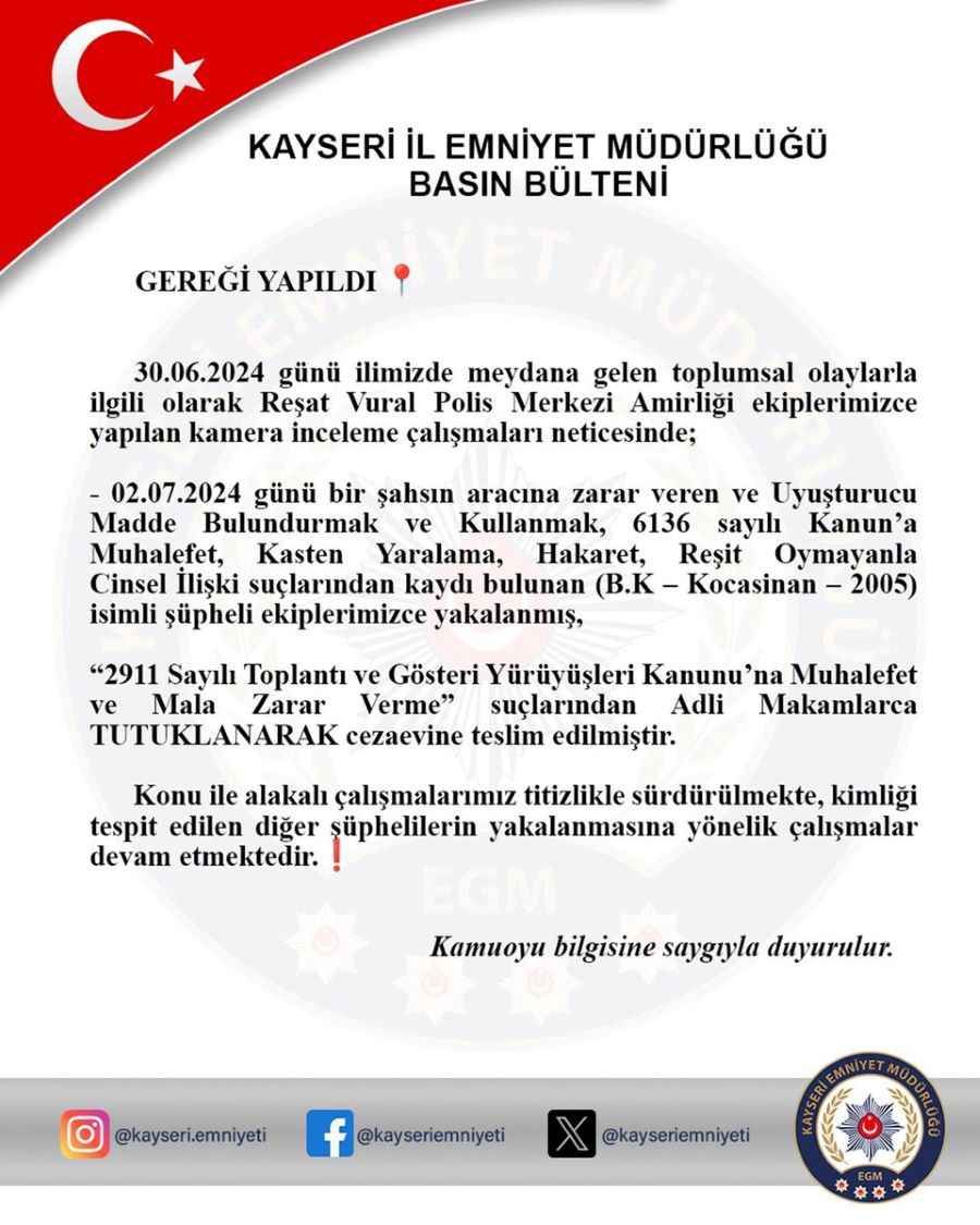 kayseride-cesitli-suclardan-kaydi-bulunan-bk-resat-vural-polis-merkezi-amirligi-ekipleri-tarafindan-kamera-inceleme-calismalari-neticesinde-yakalandi-bk-adli-makamlarca-tutuklanarak-cezaevine-teslim-edildi